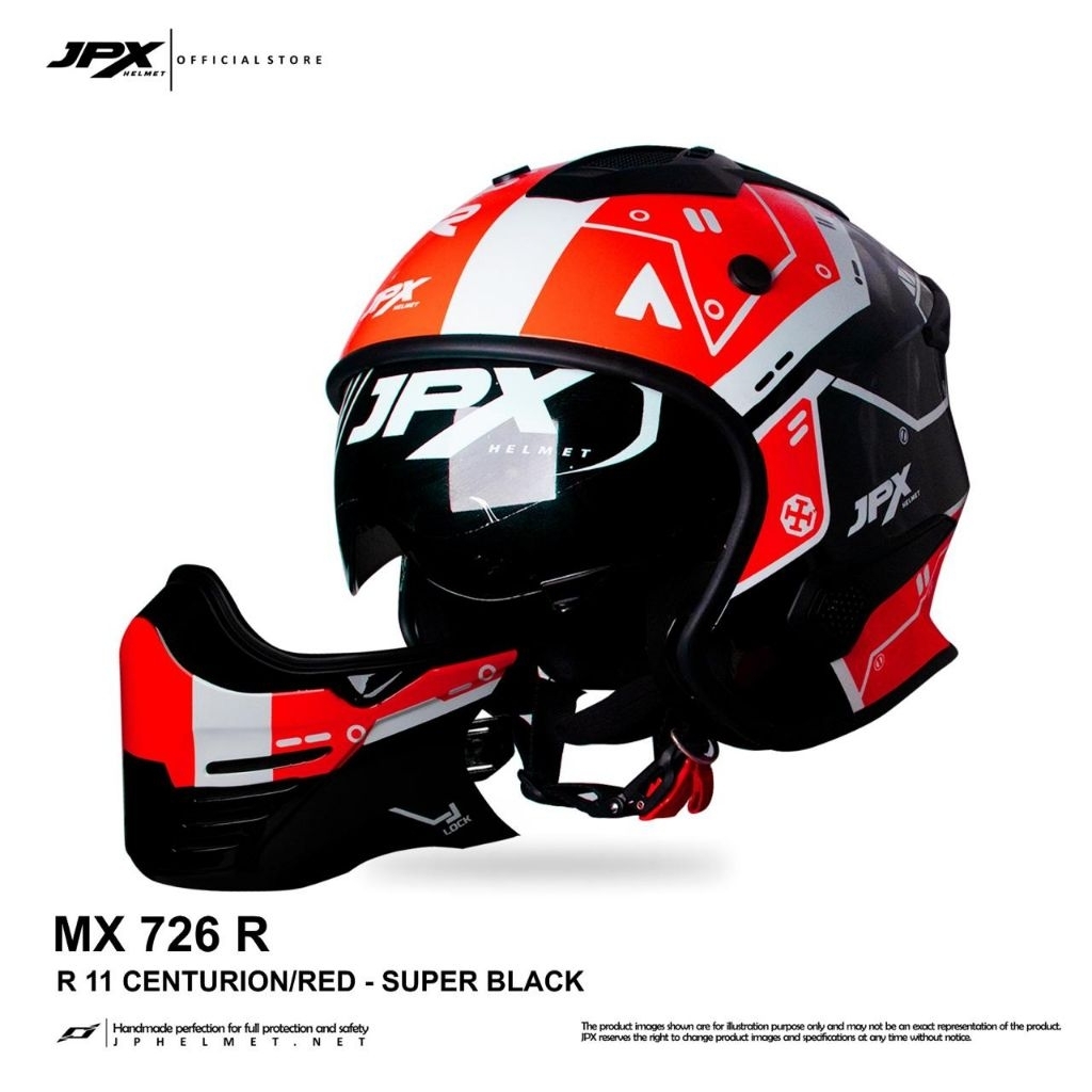 Helm JPX MX726R Motif Mx 11 Centurion Red