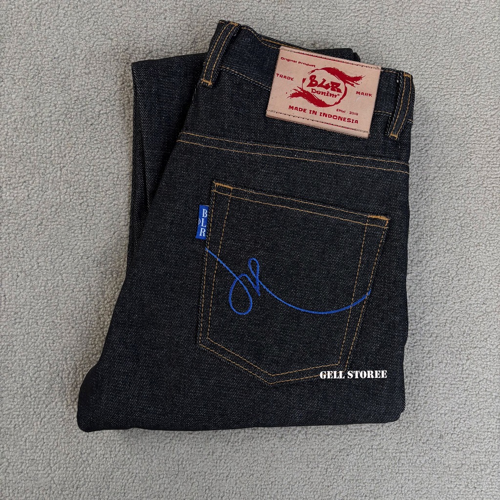 Celana Denim Selvedge Accent Blue 15,5 oz Sanforized Original Blr Denim