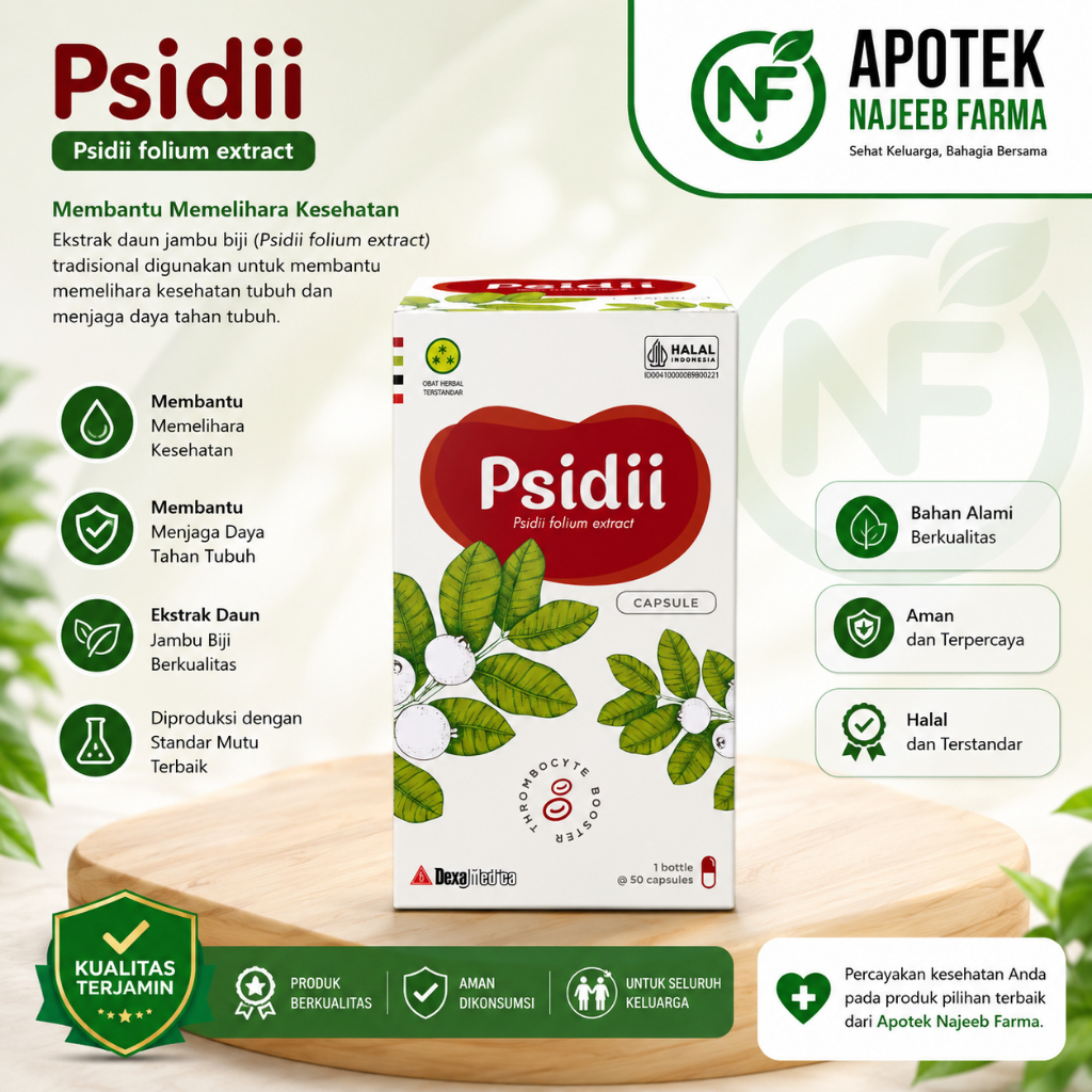 Psidii Kapsul Herbal Membantu Meningkatkan Trombosit 50 Kapsul