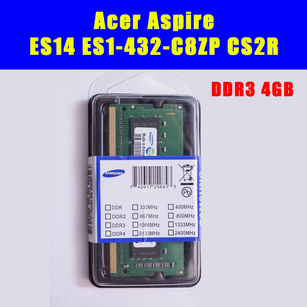 Ram 4GB untuk Upgrade Acer Aspire ES14 ES1-432-C8ZP CS2R memory upgrade