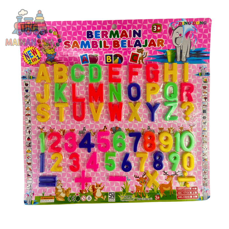 MAINAN ABC 123 ANAK SET HURUF ABC-138HA | ANGKA PLASTIK BELAJAR SAMBIL BERMAIN