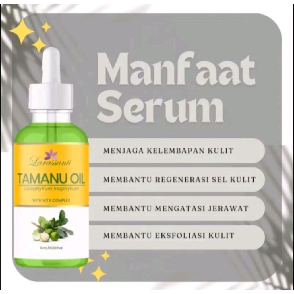 larassanti tamu oil original 100% serum wajah dengan vita complex penghilang jerawat flek hitam dan 