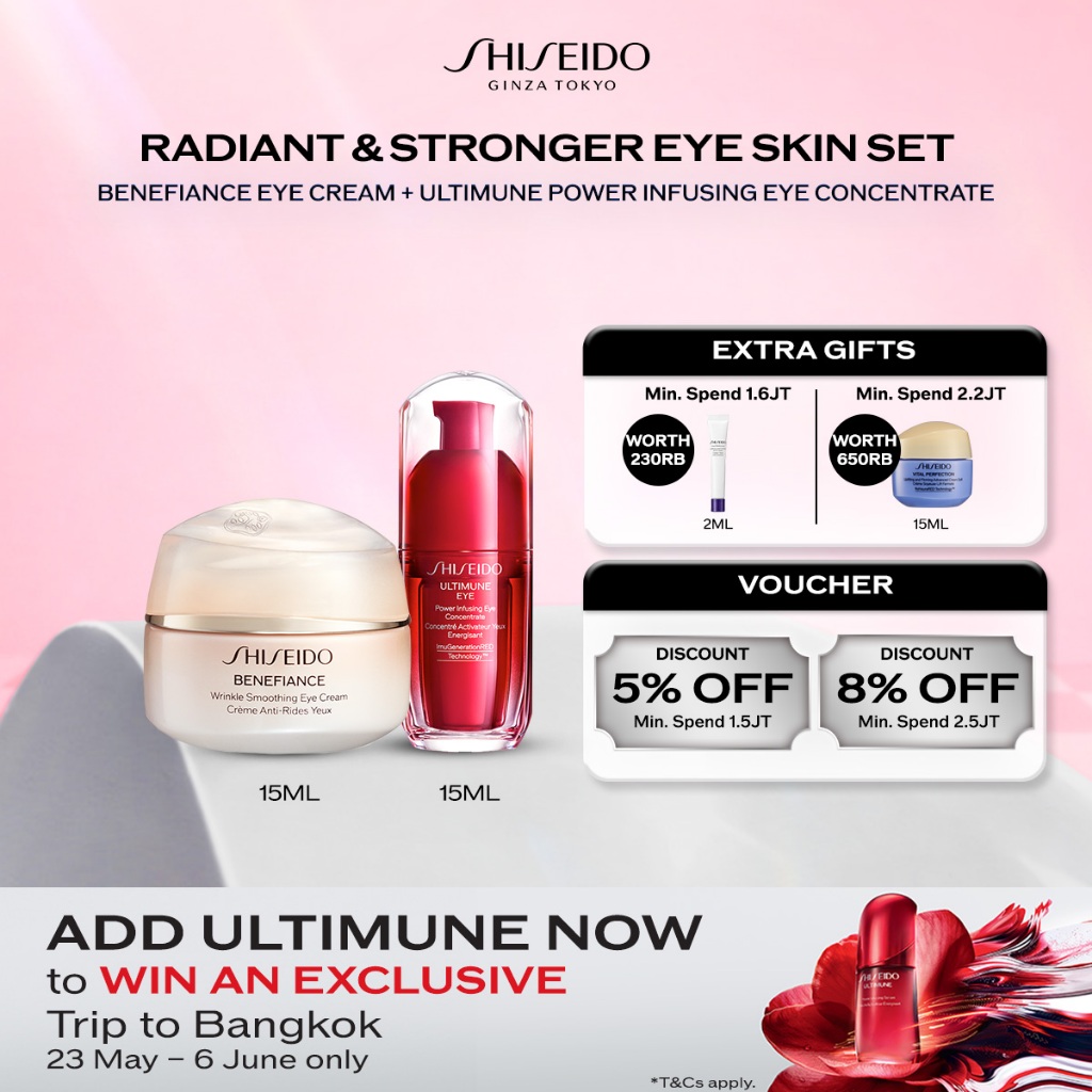 BUNDLE Shiseido Benefiance Eye Cream 15ml & Ultimune Eye 15ml