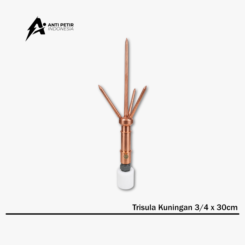 Anti petir rumah / Anti petir konvensional Trisula Kuningan 3/4 x 30cm