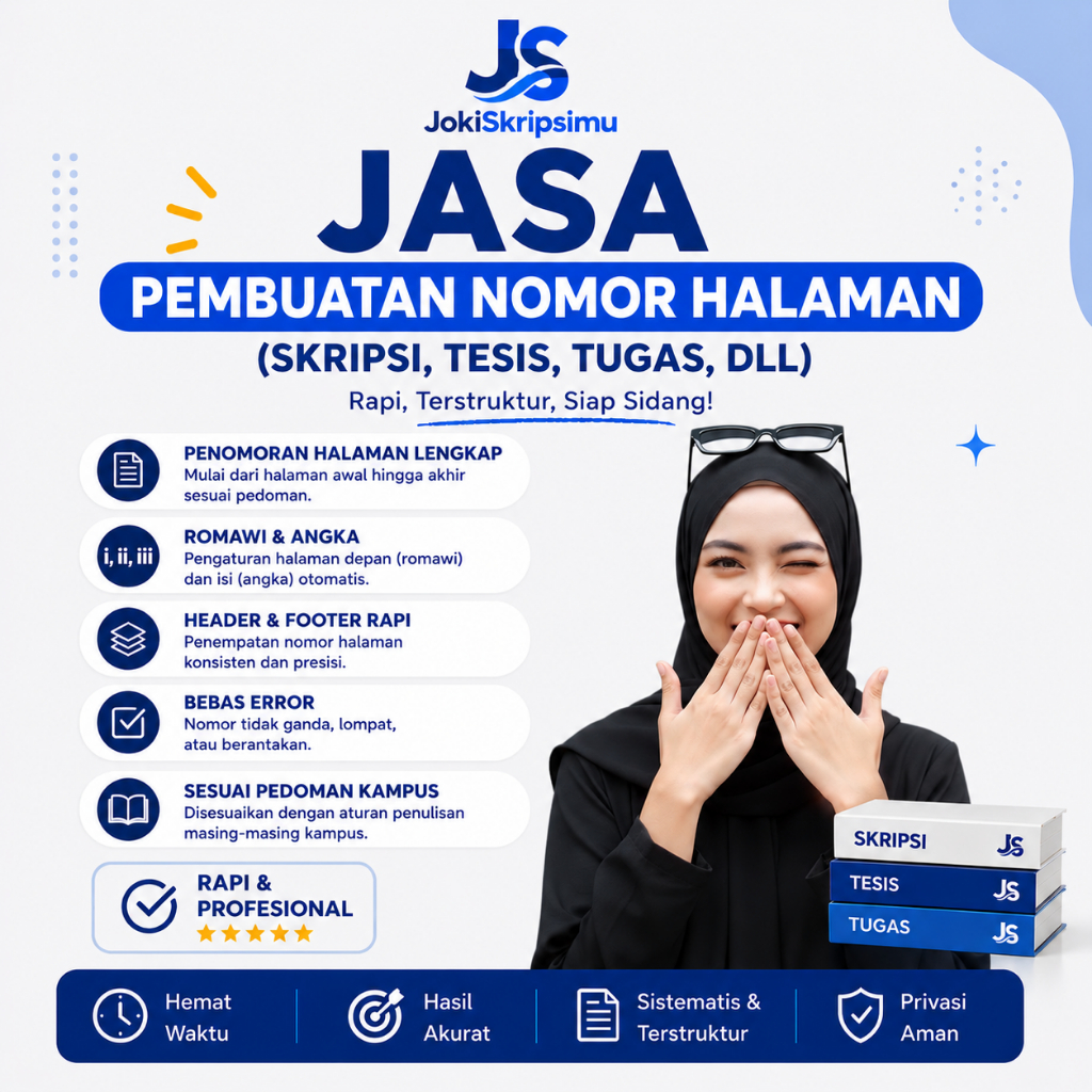 Jasa Pembuatan Nomor Halaman (Skripsi, Tesis, Tugas, dan banyak lagi) PROSES CEPAT