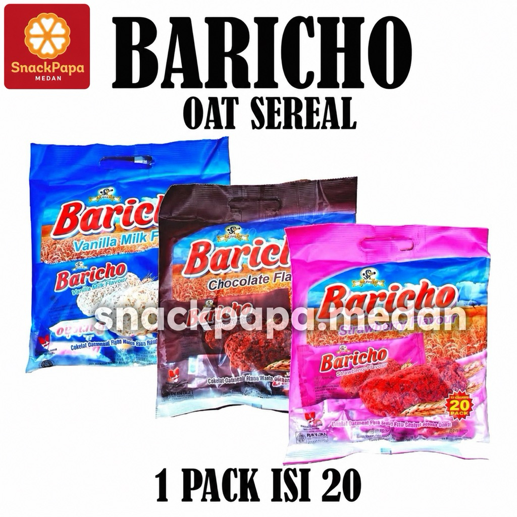 PUSAN BARICHO SNACK SEREAL OAT RASA COKELAT VANILLA STROBERI [1 BUNGKUS ISI 20 PCS] | SNACK VIRAL BA