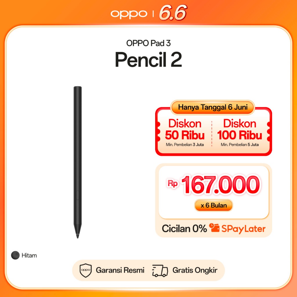 OPPO Pencil 2 for OPPO Pad 3 OPN2404 [Ultra-Low Latency, Comfortable Grip, Smooth Nib Material]