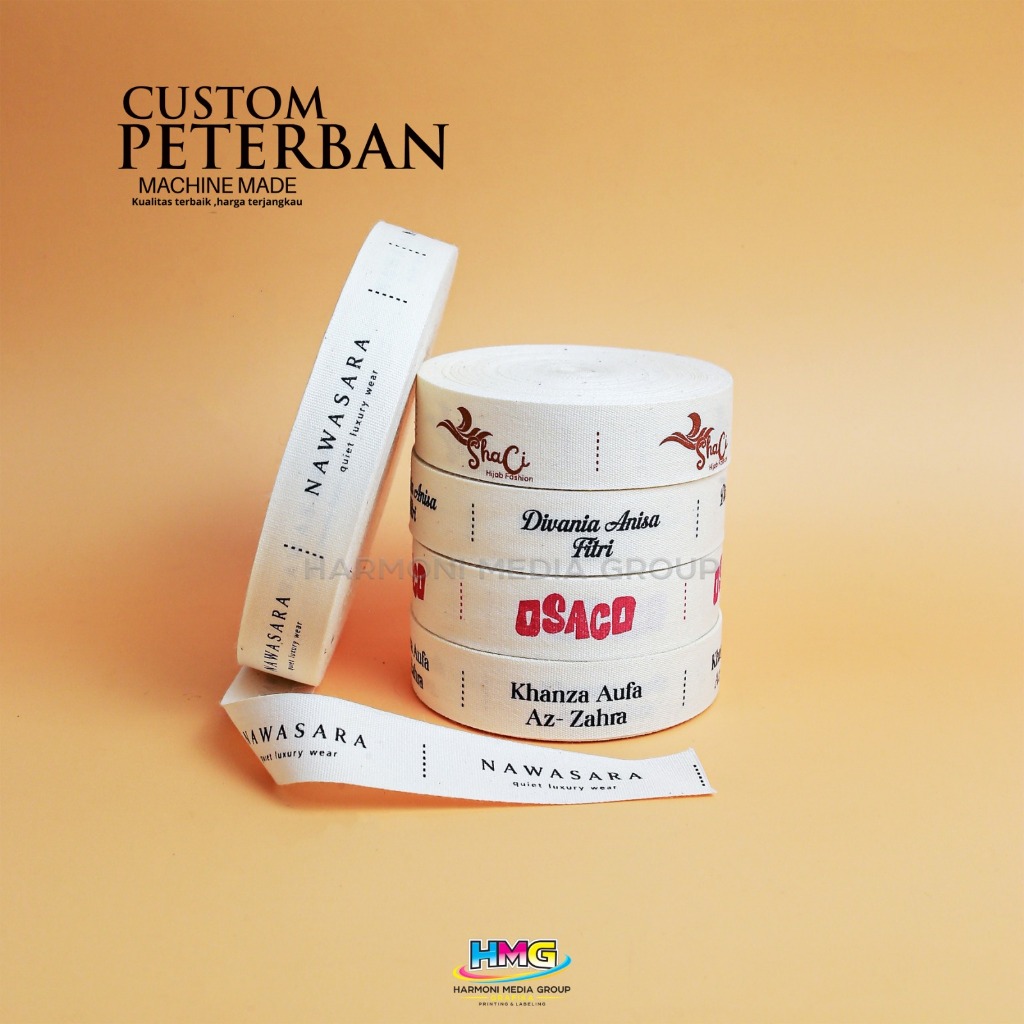 Piterban Import Custom / Label Katun 1roll 50 m Free Desain