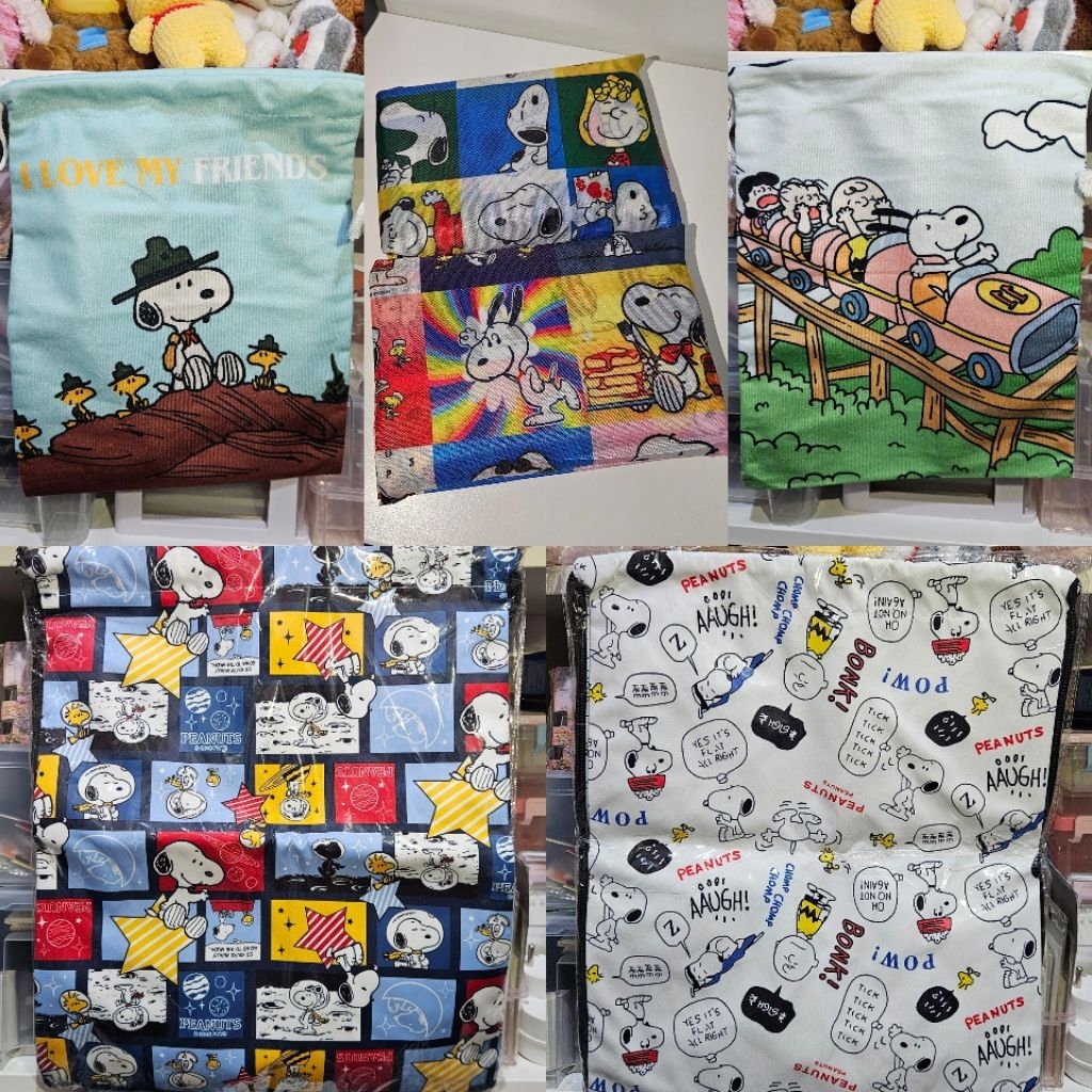 snoopy tas serut pouch foldable bag