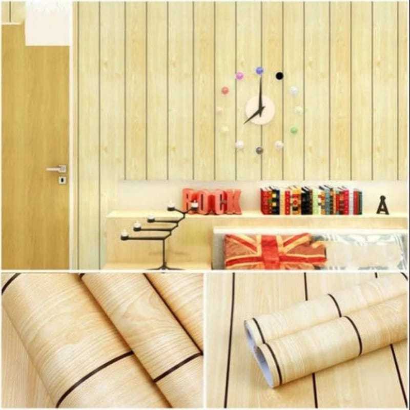 Wallpaper Dinding Motif Kayu Kuning Garis Wallpaper Dinding Aesthetic Wallpaper Dinding Ruang Tamu W