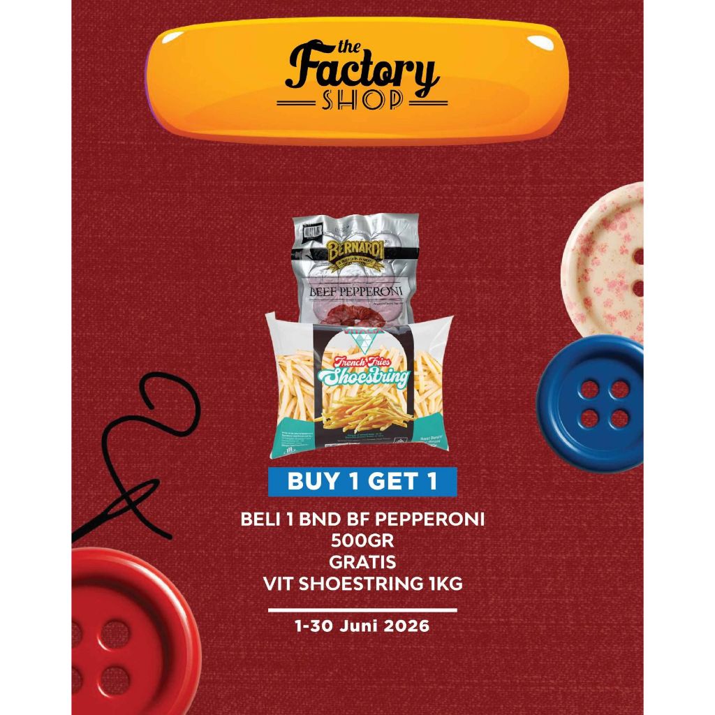 PROMO BELI BERNARDI BEEF PEPPERONI 500G FREE VIT SHOESTRING 1KG