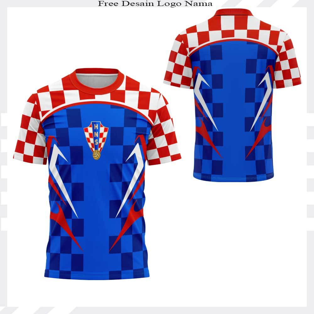 KAOS ATASAN OLAHRAGA JERSEY RETRO - JERSEY FANTASY CROATIA UNISEX - JERSEY CONTINGENT CROATIA KEREN