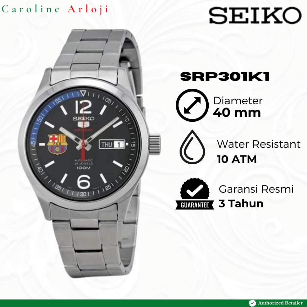 Jam Tangan Pria Seiko 5 Sport Barcelona Barca Edition Automatic SRP301K1 SRP301 Original Garansi