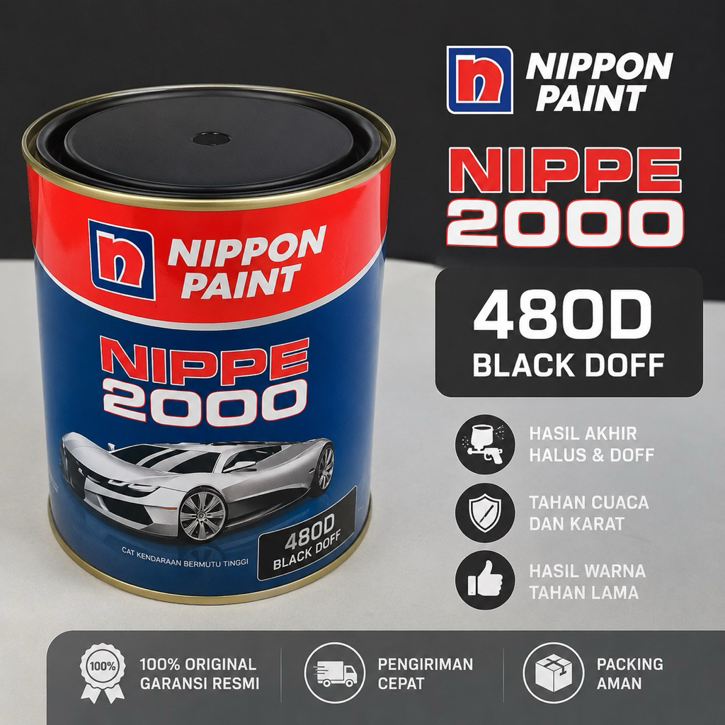 Nippe 2000 Black Doff 480D Cat Mobil Motor Warna Hitam Doff Premium Nippon Paint