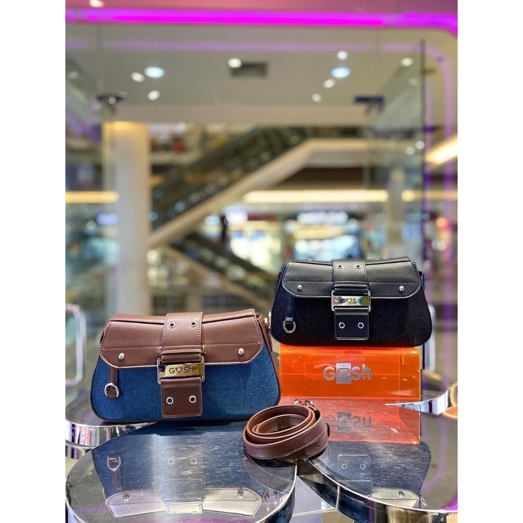 [Bisa COD] Ready Tas Gosh Original New art 679 Black Blue Denim