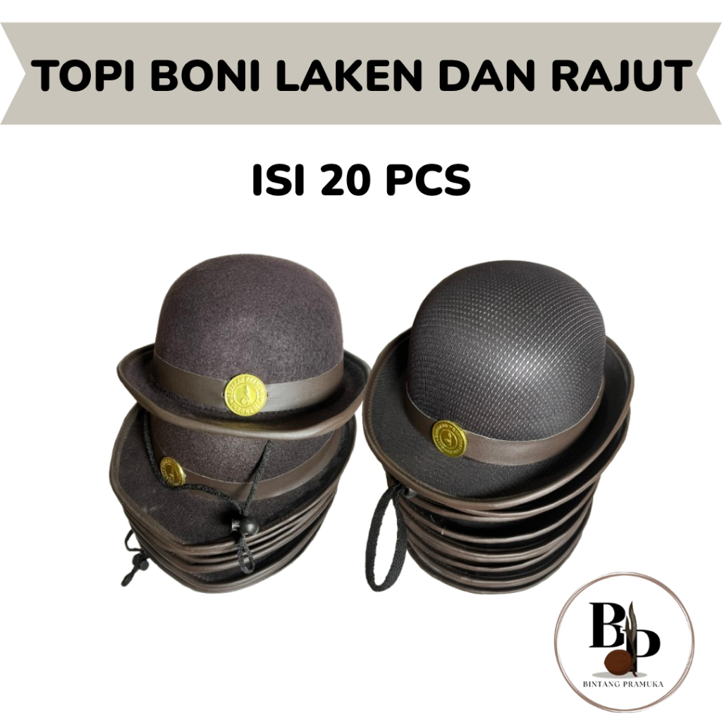 Grosir Topi boni rajut-topi boni laken-topi pramuka putri 20 pcs