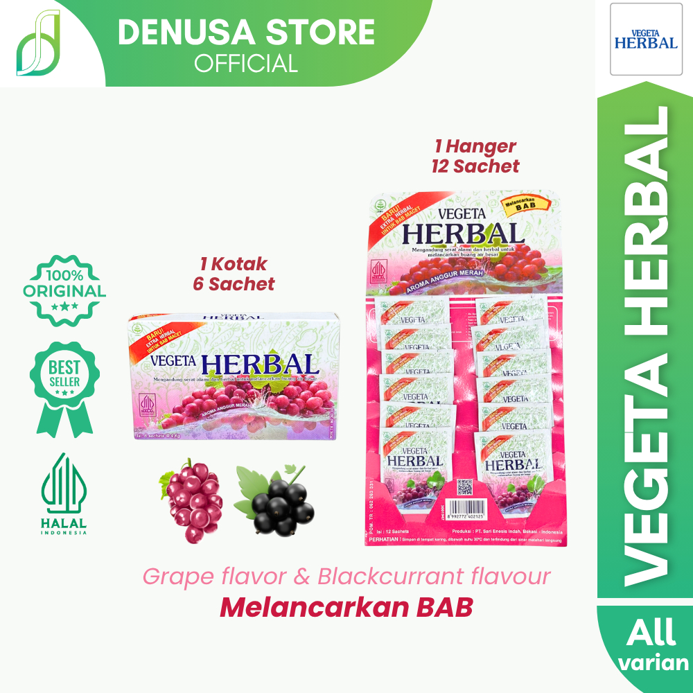 VEGETA Herbal Aroma Anggur Merah Melancarkan Buang Air Besar Untuk Diet