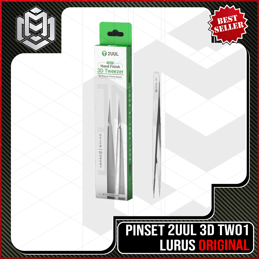 MM - Pinset 2UUL 3D Lurus / Pinset Lurus Tajam Lancip 2UUL 3D HIGH QUALITY / Pinset 2UUL 3D Lurus Or