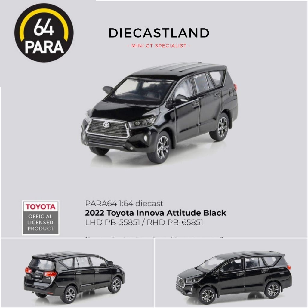 Para 64 1/64 Toyota Innova 2022 AttitudeBlack PB-65851 Miniature Diecast Mobil Pajangan Miniscale Di