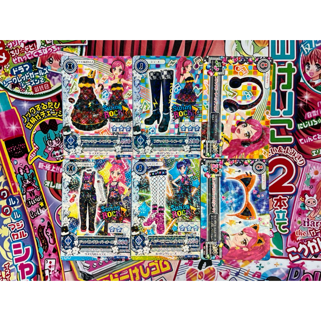 Kartu Aikatsu Seira Otoshiro Promotion Card Swing Rok Black Beat Coord Jumping Coord Cool Jepang Dre