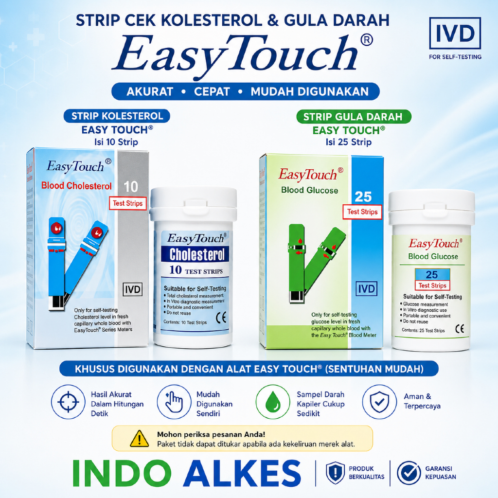 paket hemat double kolesterol dan gula / STRIP KOLESTEROL EASY TOUCHL GCU / STRIP CHOLES dan STRIP G
