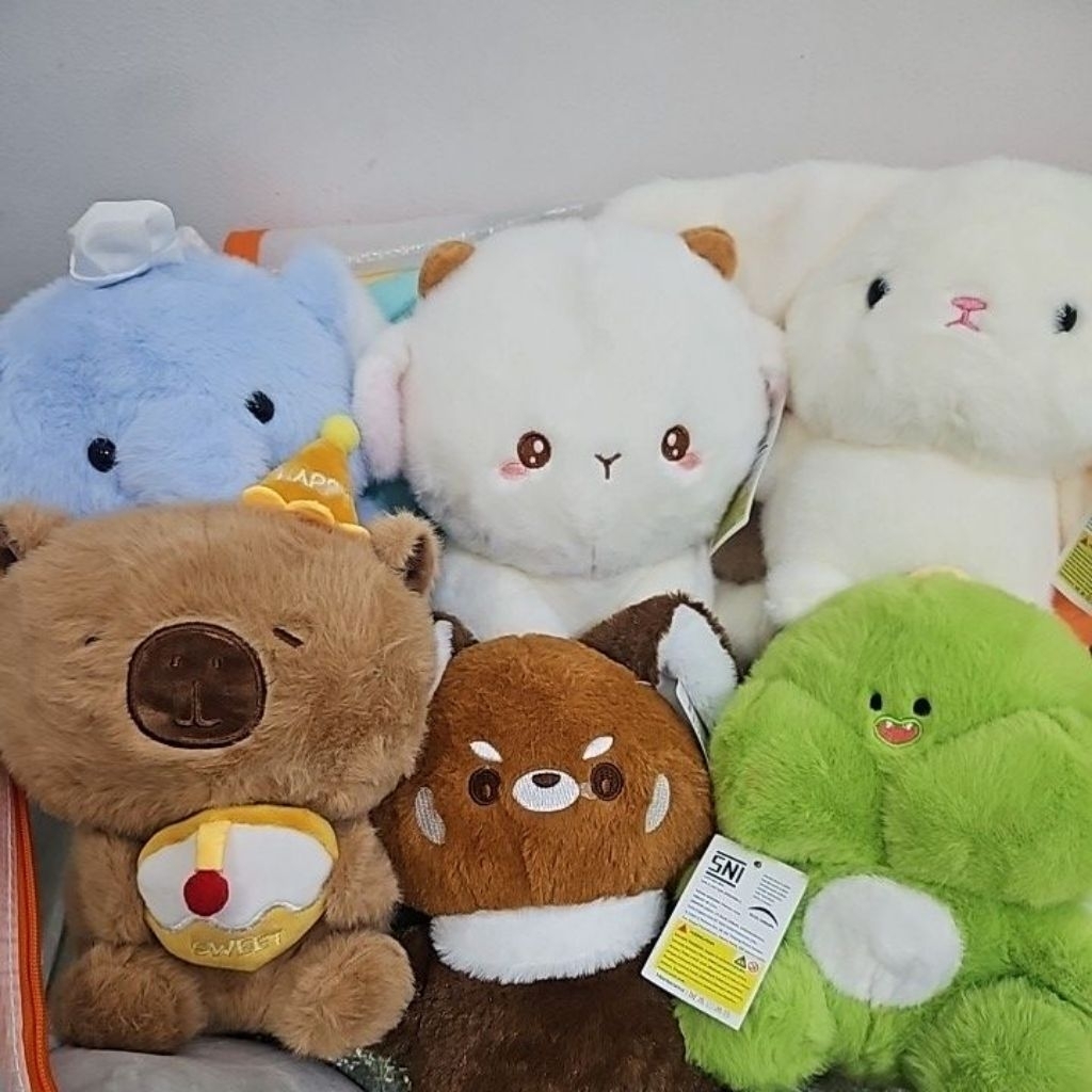 Boneka capit original ohsome seri hewan darat lucu kambing dino kelinci gajah capybara rakun kado ma