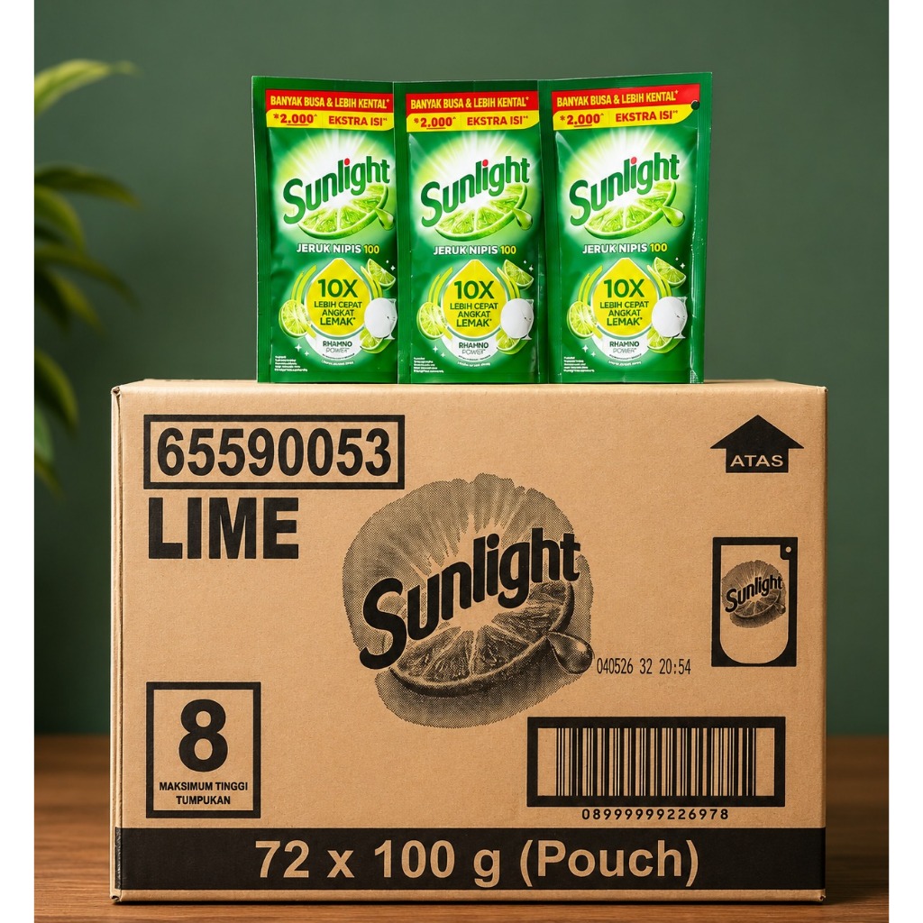 (MJM) SUNLIGHT 100G RP 2000 SABUN PENCICI PIRING DAN GENTELGEN RENCENG