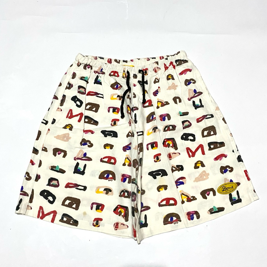 Vintage Ken Done Linen Cotton Shorts Putih to Krem Size L W35-43 L50 Lingkar Pinggang 70-86 cm Panja