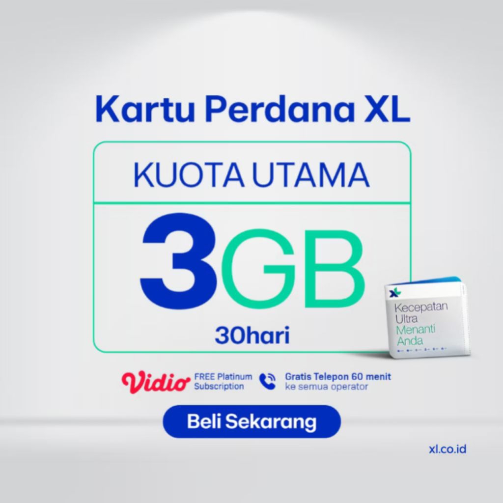 Kartu Perdana XL 5G Nasional Kuota Utama 3GB 30 hari