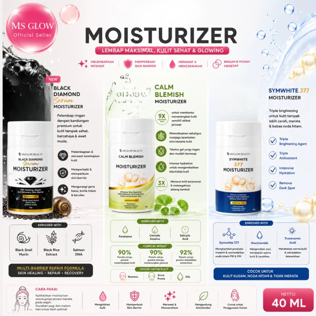 MOISTURIZER MS GLOW SYMWHITE 377 MOISTURIZER MS GLOW - Calm Blemish Moisturizer Ms Glow