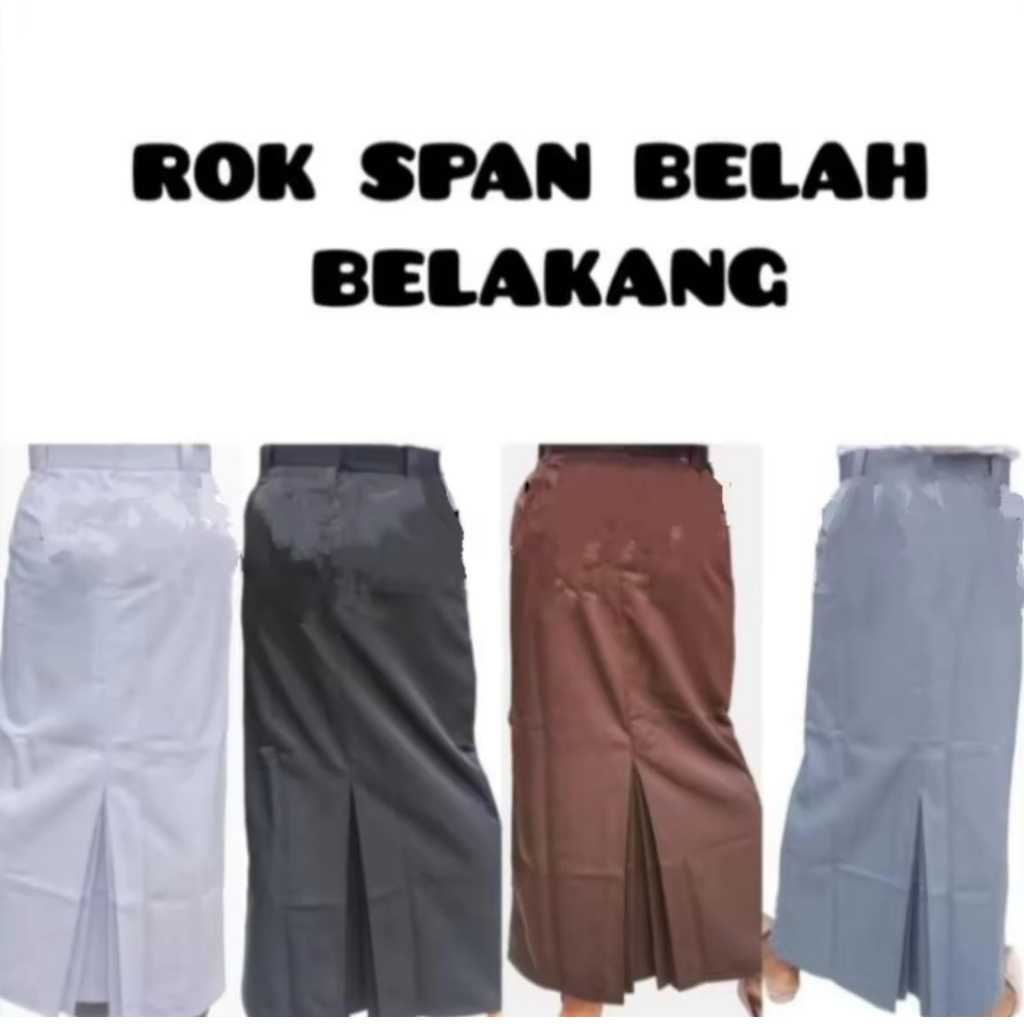 Zm Collection07 - Rok Span Belah Belakang Rempel Rok Span Hitam Rok Sekolah Kerja Kantor Span Belah 