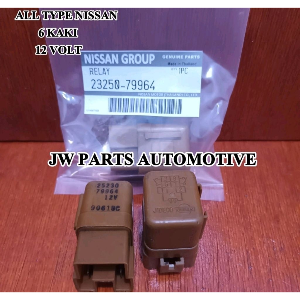 RELAY COKLAT NISSAN RELAY FAN 12V 6 KAKI NISSAN JIDECO