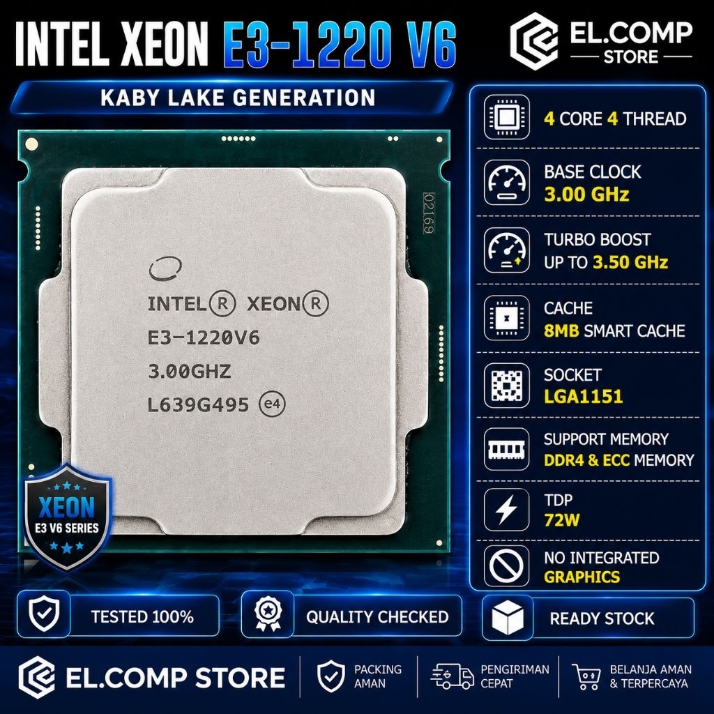 PROCESSOR INTEL XEON E3 1220 TRAY LGA 1155