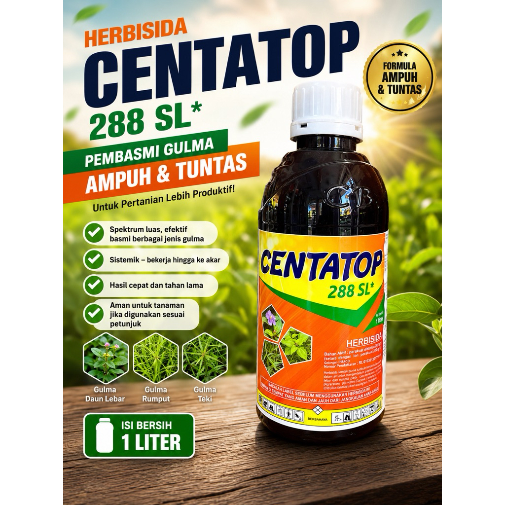 Herbisida Centatop 1 Liter - Herbisida Kontak Dapat Mengendalikan Gulma Berdaun Lebar