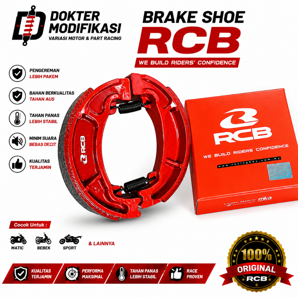 KAMPAS REM BELAKANG RCB MIO SPORTY MIO J MIO M3 NOUVO FINO XRIDE MIO Z MIO GT FAZZIO SOUL GT 125 ORI