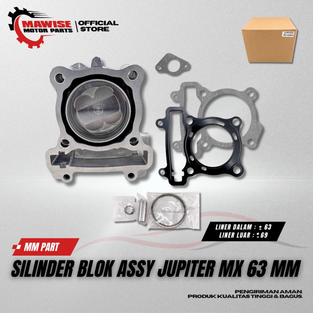 SILINDER BLOK ASSY JUPITER MX 63 MM - CYLINDER BLOCK SEHER BORING BORE UP SET JUPITER MX 63 MM