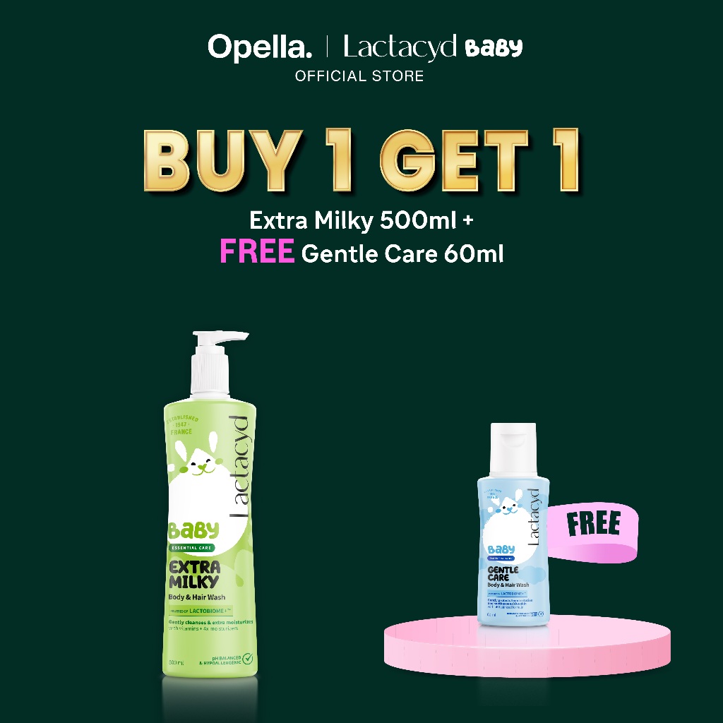 [BUY 1 GET 1] Lactacyd Baby Extra Milky 2in1 Body Wash and Hair Shampoo 500mL – Sabun dan Sampo Bayi