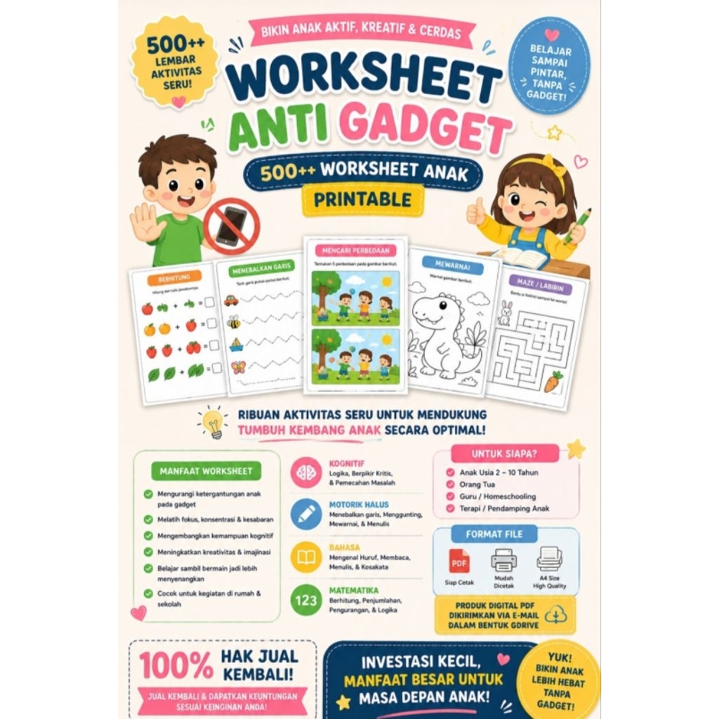 500++ Worksheet Printable Anak Terupdate
