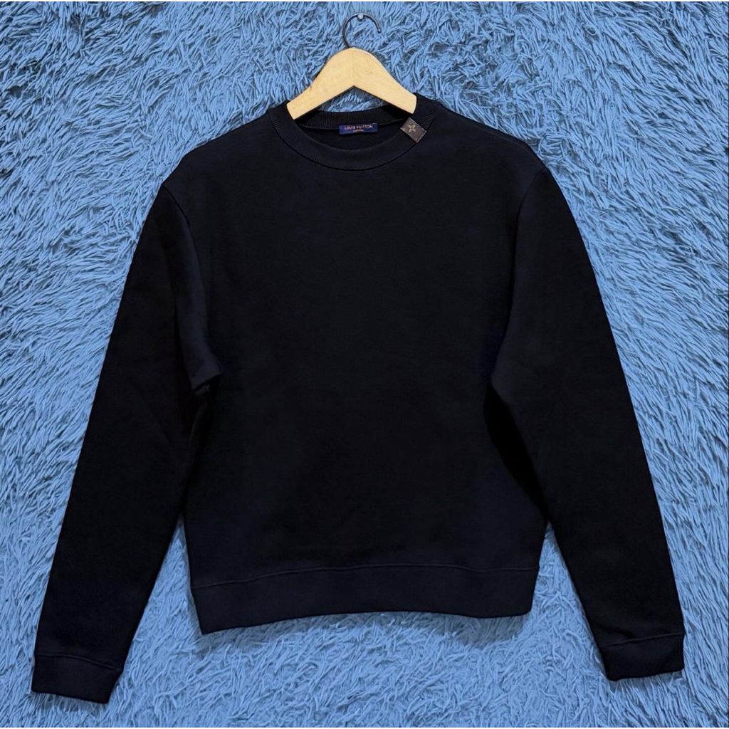 Louis vuitton monogram leather patch sweater preloved