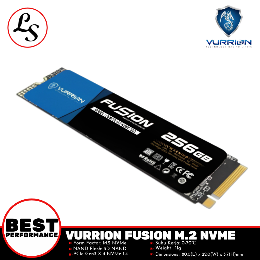 VURRION SSD NVMe Fusion 128GB | 256 GB | 512 GB | 1 TB SSD M.2