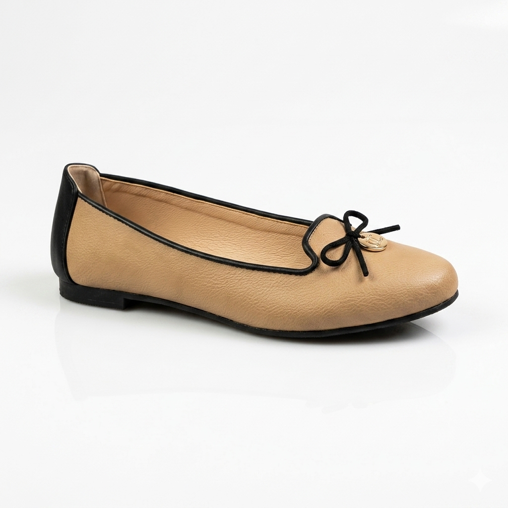 Sepatu Flat Wanita Pita Premium - Symbolize Nakama Sepatu Flat - Krem