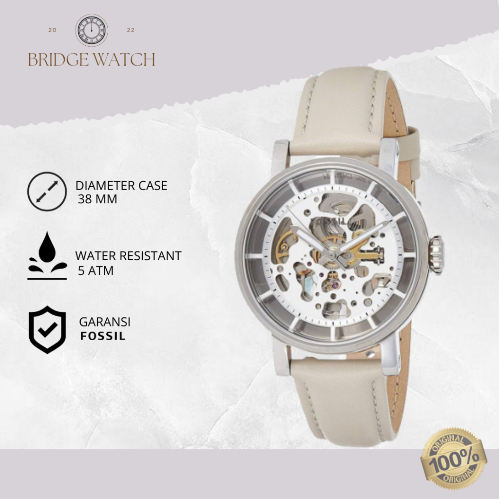 Jam Tangan Wanita Fossil Automatic Boyfriend Kulit Mewah Casual Original ME3069