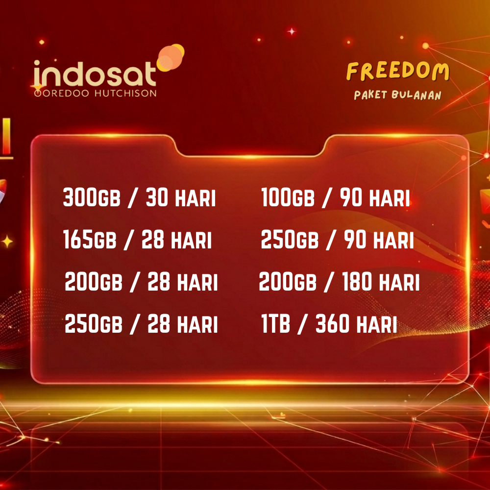 Kuota Indosat 100GB 250GB 1TB Setahun - Paket Data Indosat