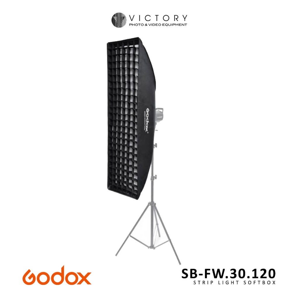 Godox Softbox Ukuran 30x120cm SB-FW dengan Honeycomb Grid, softbox Stick