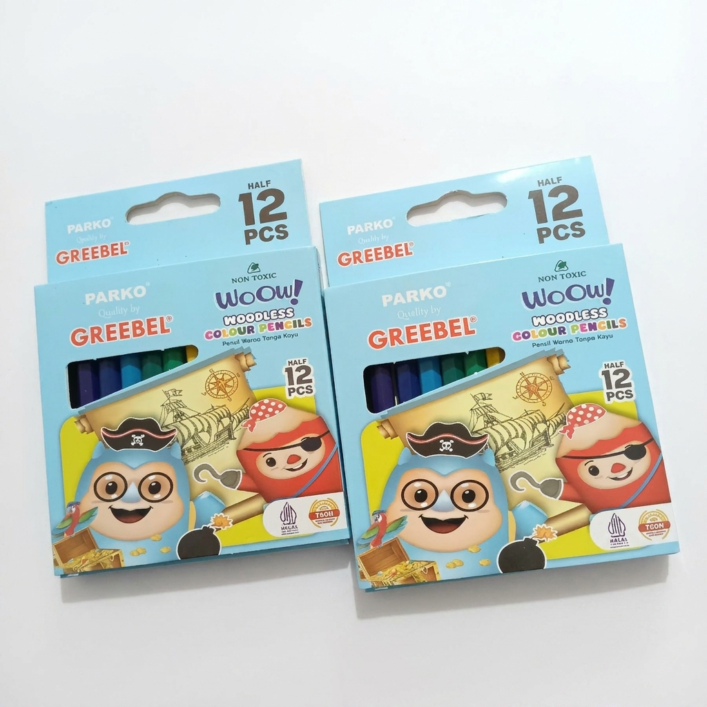 Pensil Warna Parko Woodless 12 Warna - Kayu Aman Awet Alat Gambar Melukis Anak TK SD Perlengkapan Se