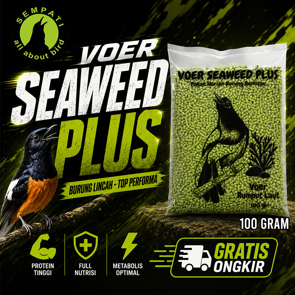 SEMPATI Voer Seaweed 100 Gram Plus Metabolis Perfect Blend Pur Kasar Rumput Laut Hijau Pakan Makanan