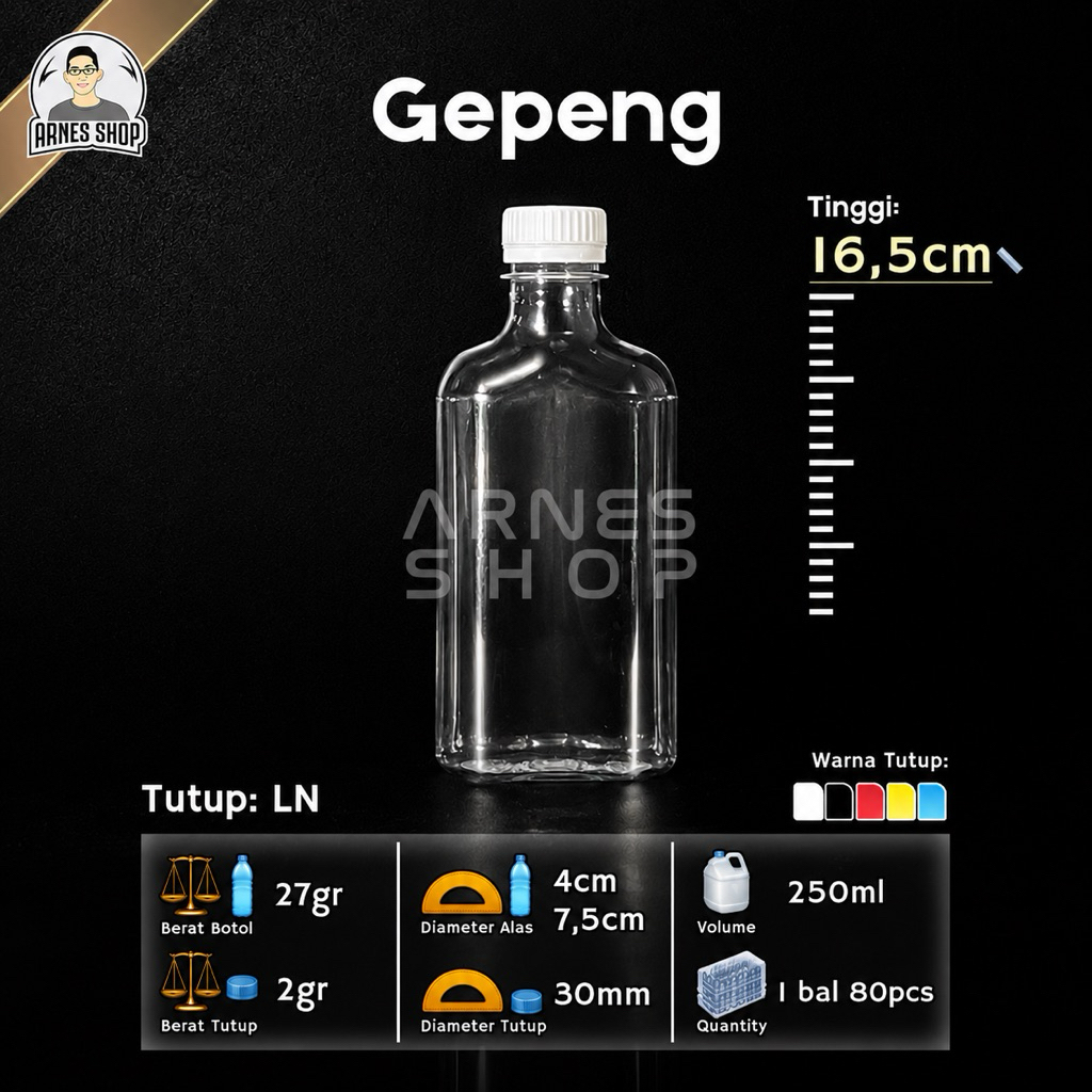 Botol Plastik Gepeng 250 ml PET