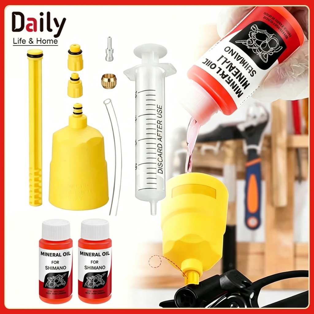 Alat Bleeding Hidrolik Sepeda MTB Spuit 20cc, Set Penggantian Minyak Rem Dilengkapi Minyak Mineral 6