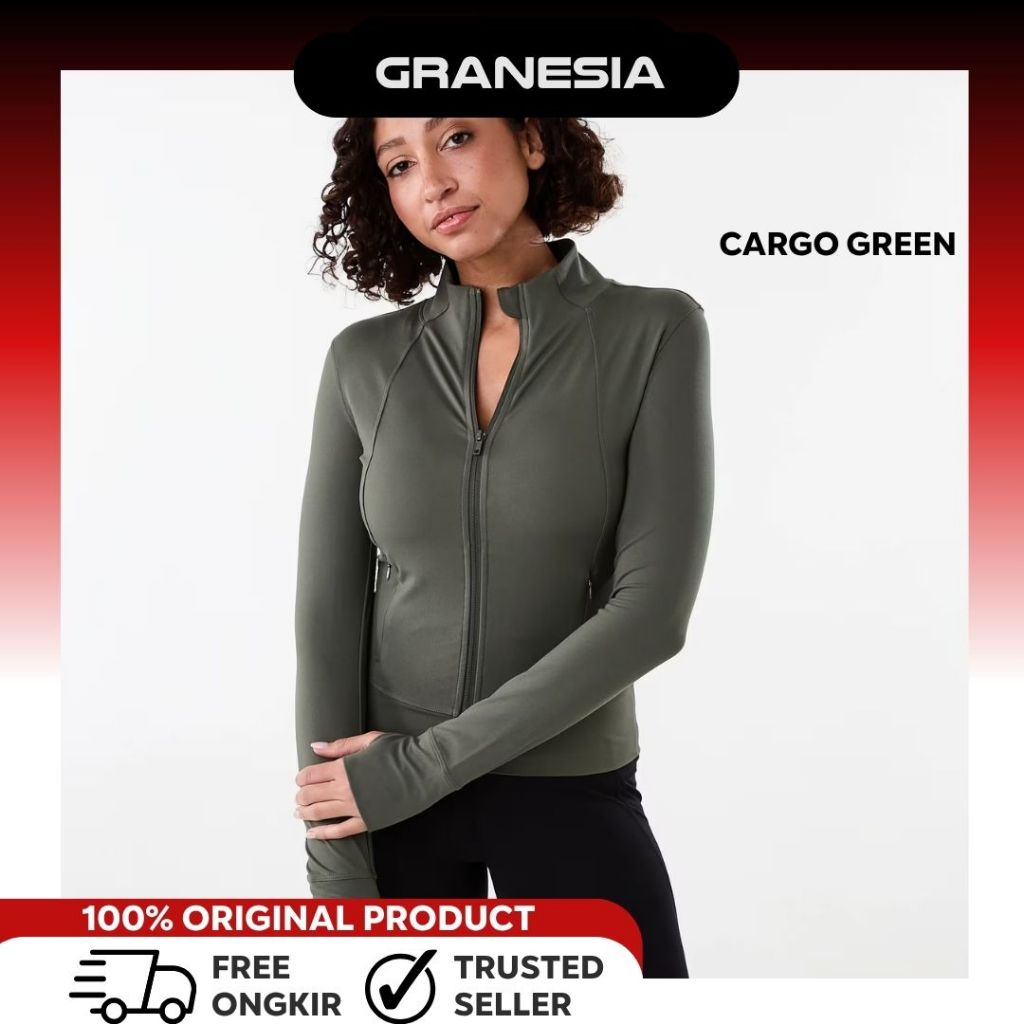(GRANESIA) Jaket Olahraga Slim Fit Anko Active Womens Long Sleeve Ultrasoft Jacket|Jaket lari Muslim