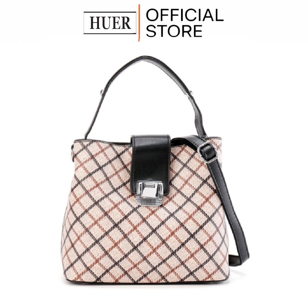 HUER ~ Tas Wanita Kleny Pattern Hobo Bag 9530-039 Khaki #1357